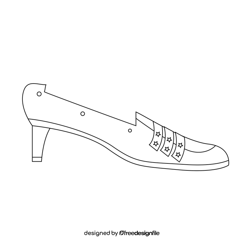 Women shoes drawing black and white clipart