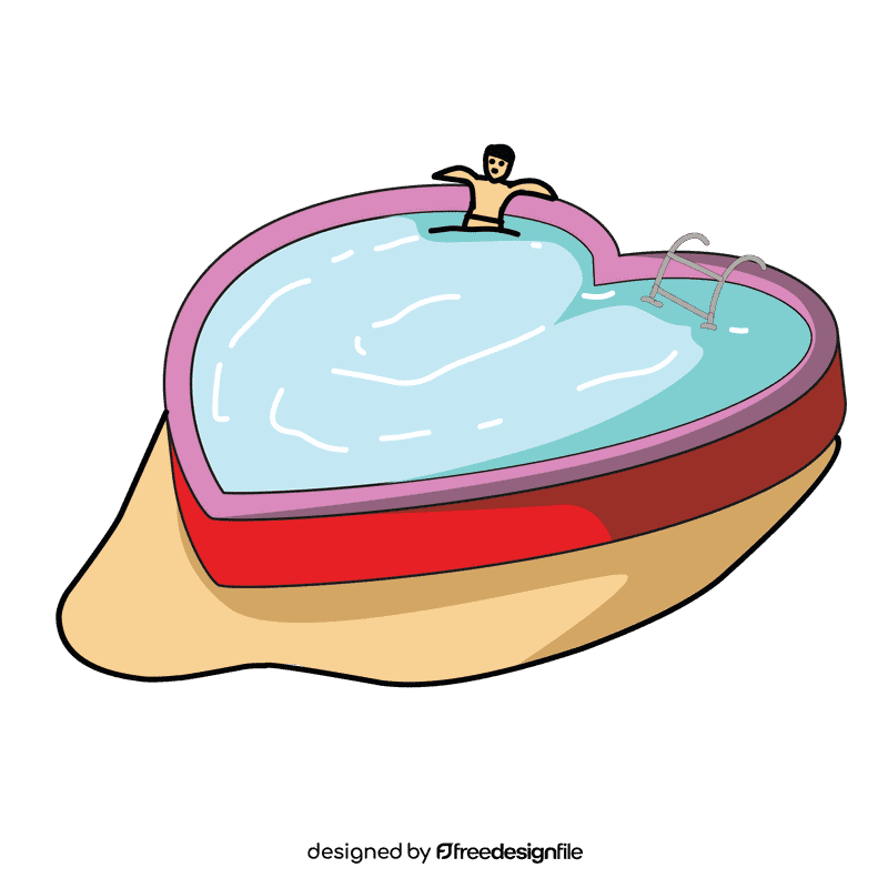 Swimming pool heart pool clipart