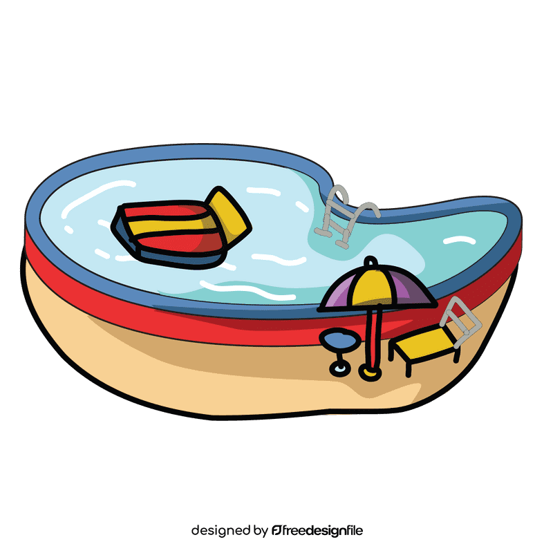Swimming pool poolbed clipart