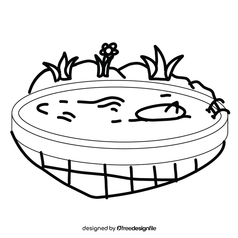 Swimming pool surfing black and white clipart