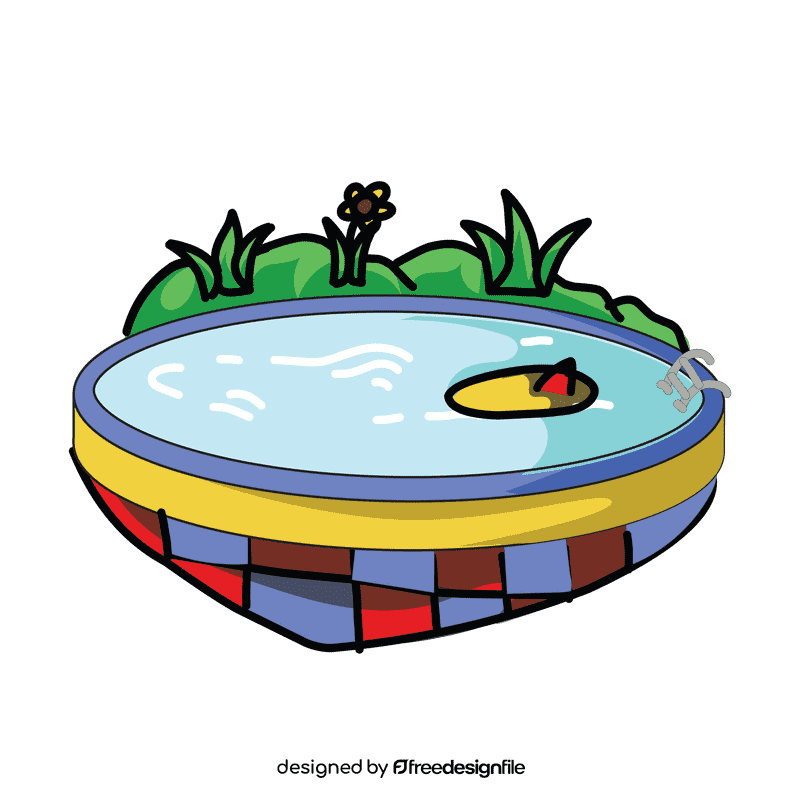 Swimming pool surfing clipart