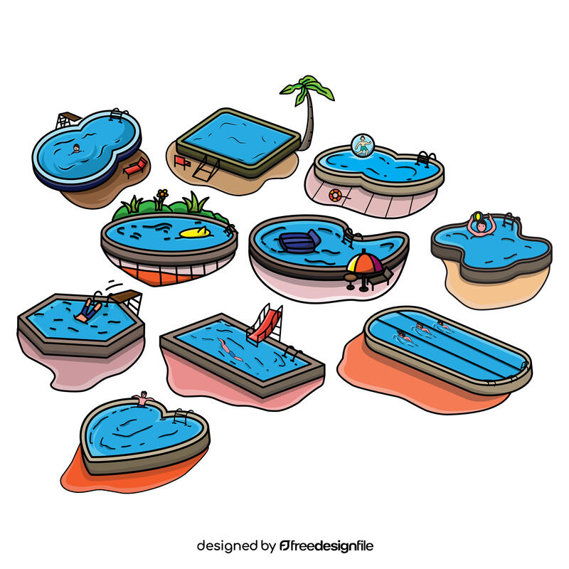 Swimming Pool Set vector