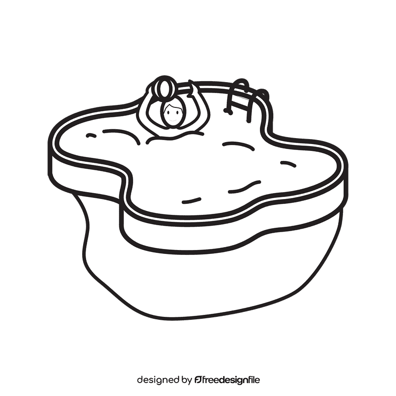 Swimming pool Ball black and white clipart