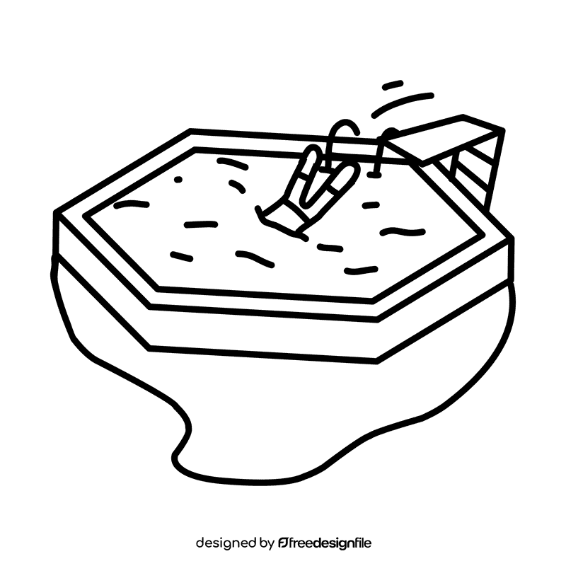 Swimming pool Jump black and white clipart