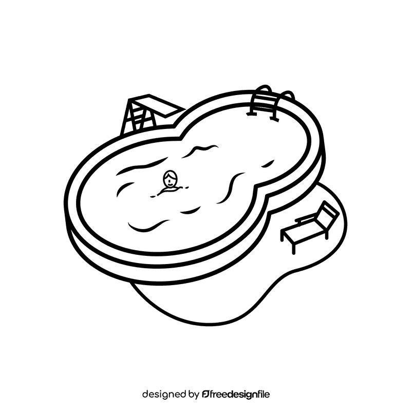 Swimming pool Stay black and white clipart