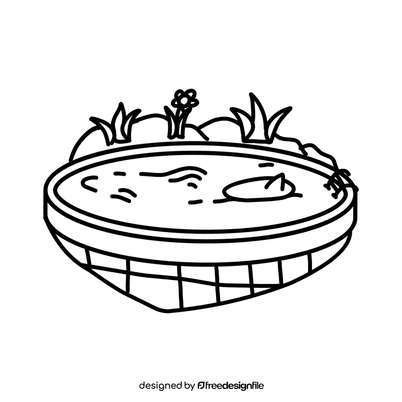 Swimming pool Surfing black and white clipart
