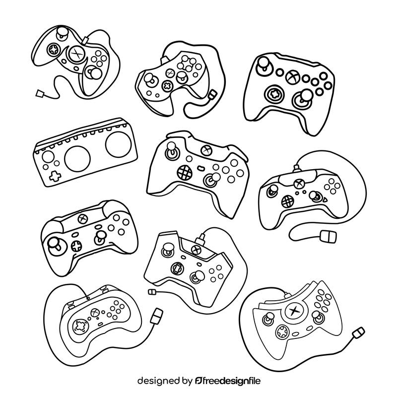 Xbox Controller black and white vector