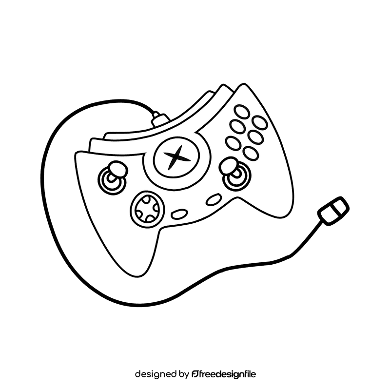 Xbox Duke Wired black and white clipart