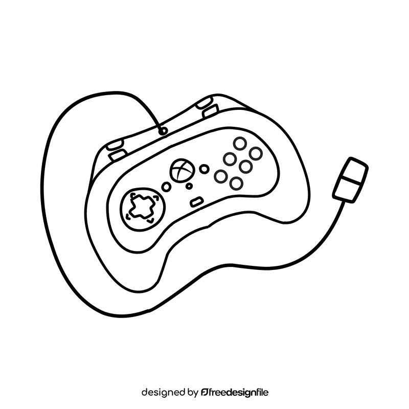 Xbox Fighting Commander black and white clipart