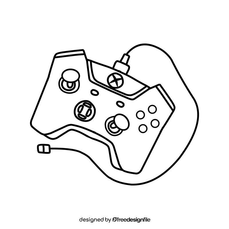 Xbox Ultimate Controller black and white clipart