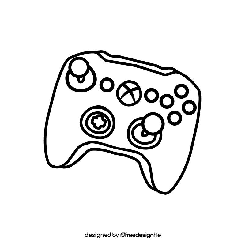 Xbox black and white clipart
