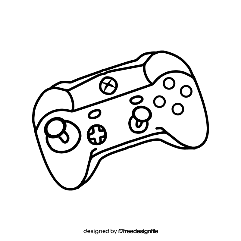 Xbox X Controller black and white clipart