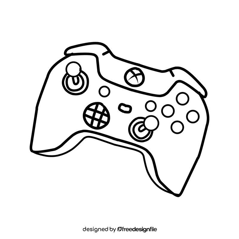 Xbox X Elite black and white clipart