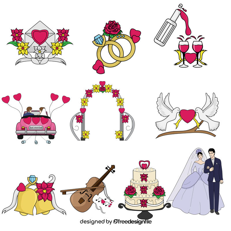Wedding set vector