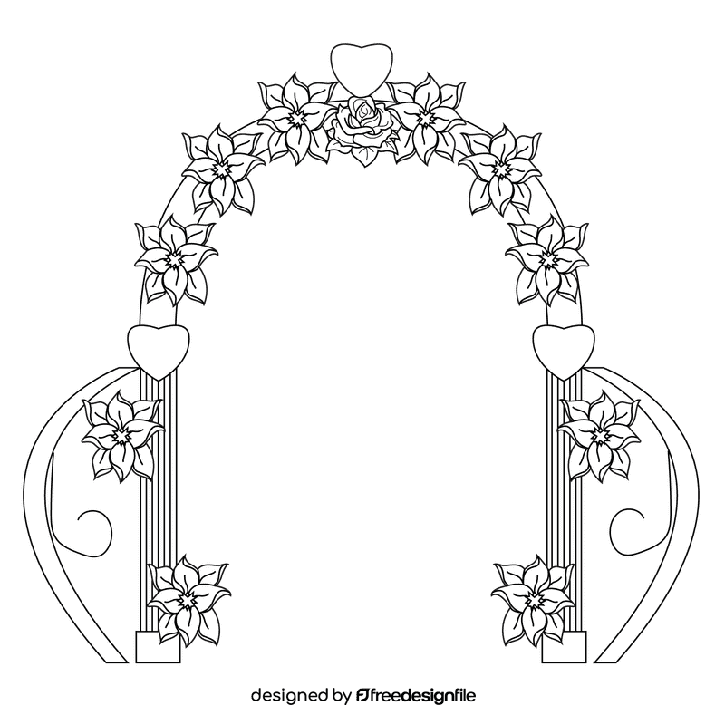 Wedding arch black and white clipart