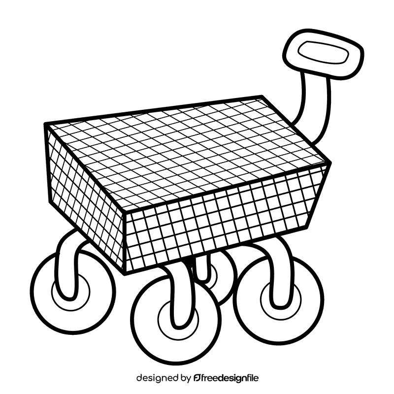 Wheelbarrow classic black and white clipart