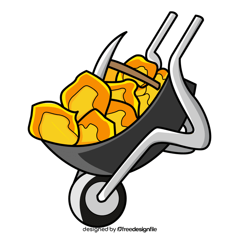 Wheelbarrow gold clipart