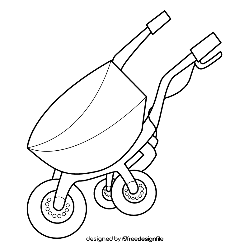 Wheelbarrow red black and white clipart