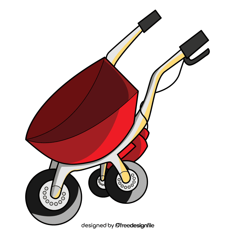 Wheelbarrow red clipart