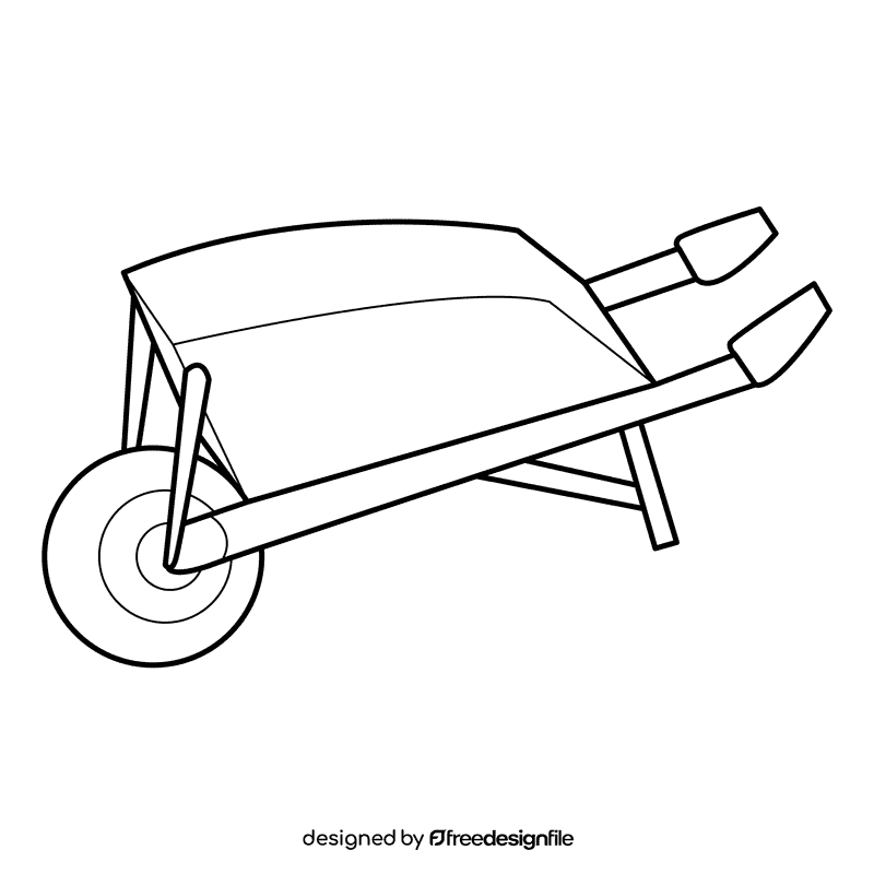 Wheelbarrow vintage black and white clipart