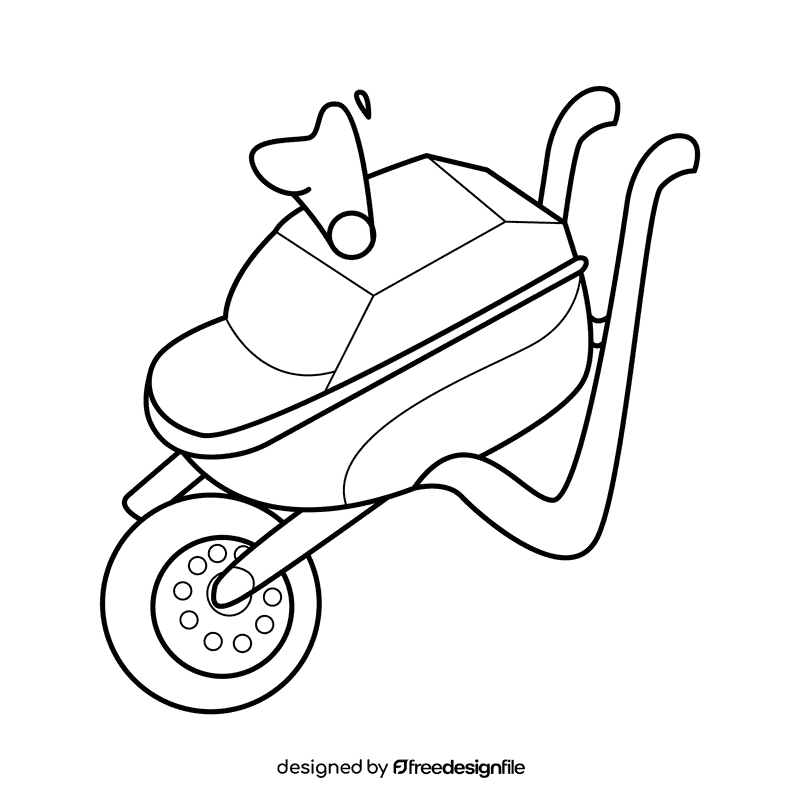 Wheelbarrow water black and white clipart
