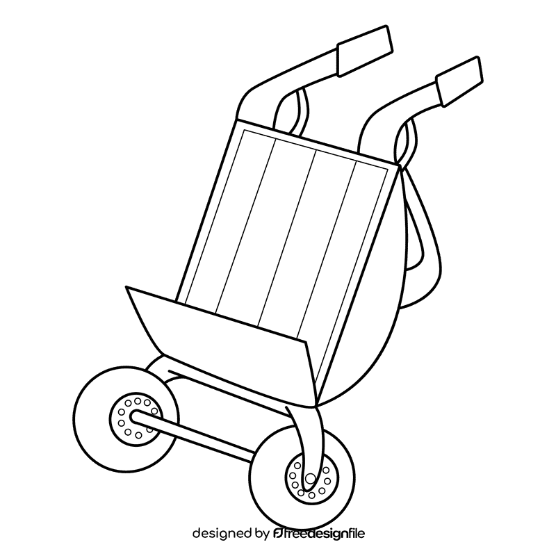 Wheelbarrow orange black and white clipart