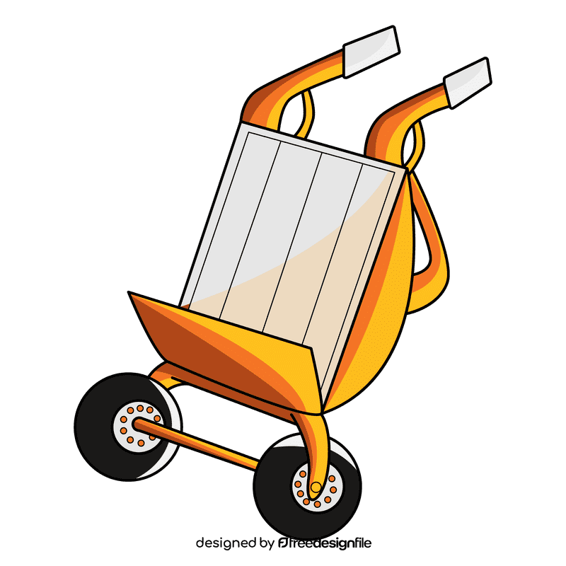 Wheelbarrow orange clipart
