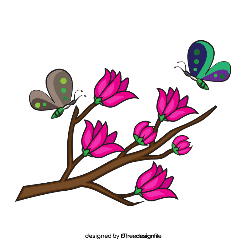 Cherry blossom Butterfly clipart