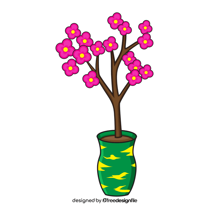 Cherry blossom in pottery clipart