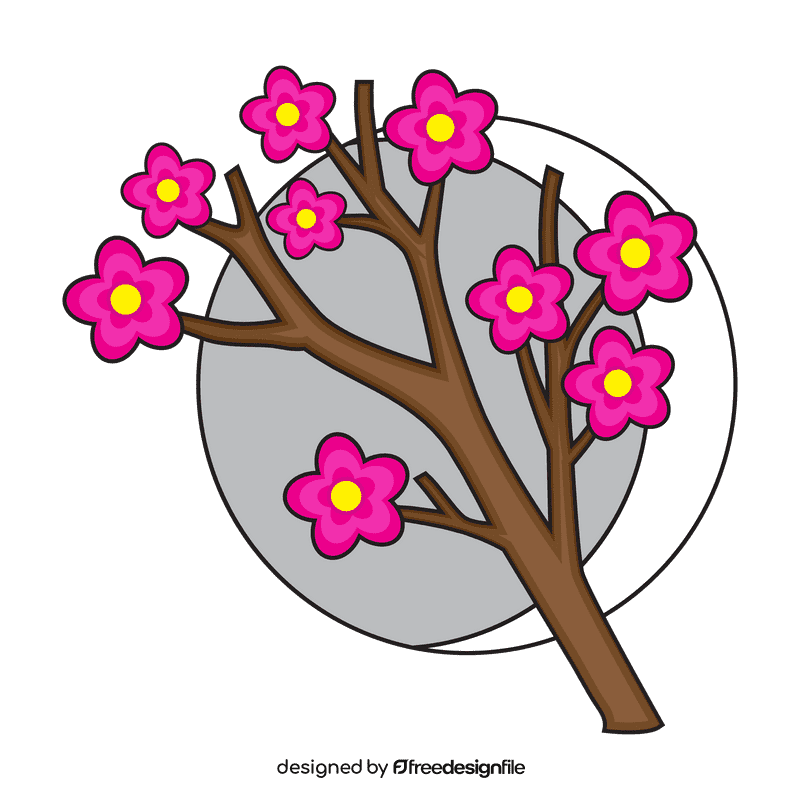 Cherry blossom Moon clipart