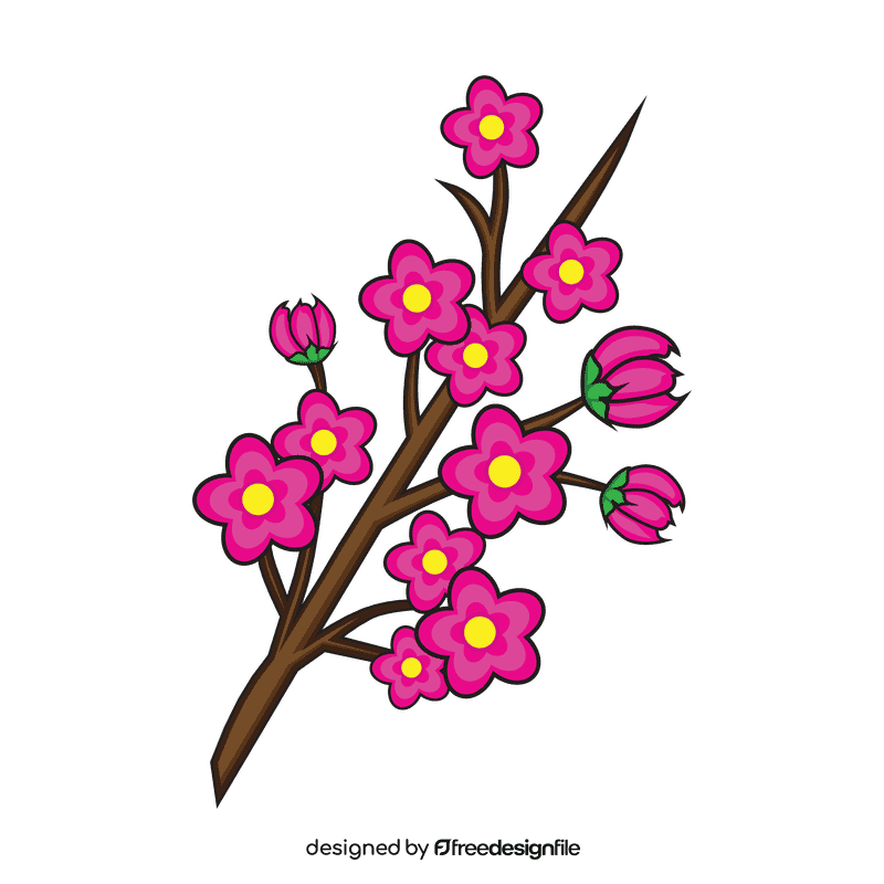 Cherry blossom twig clipart