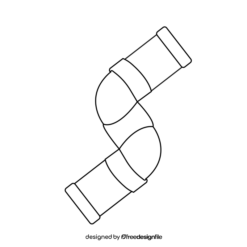 PVC Pipe drawing black and white clipart