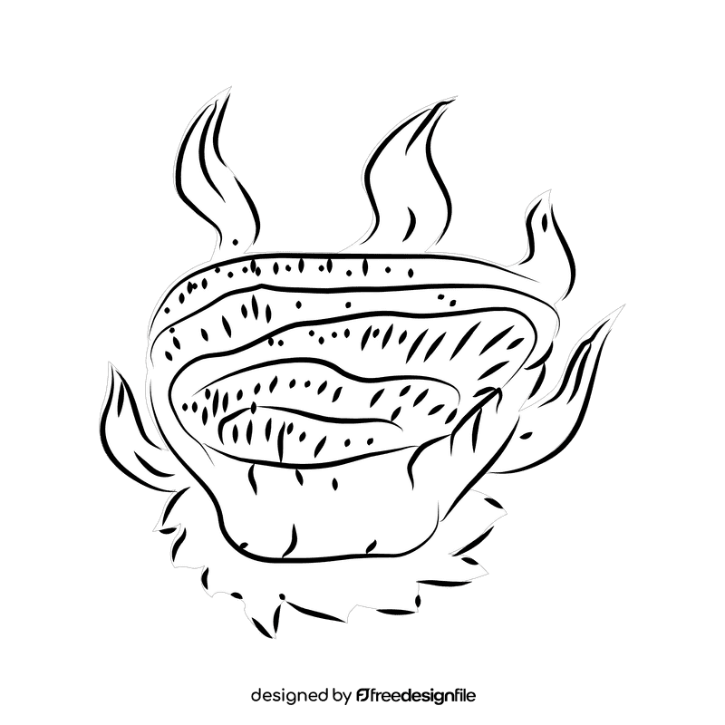 Coral reef Pavona black and white clipart