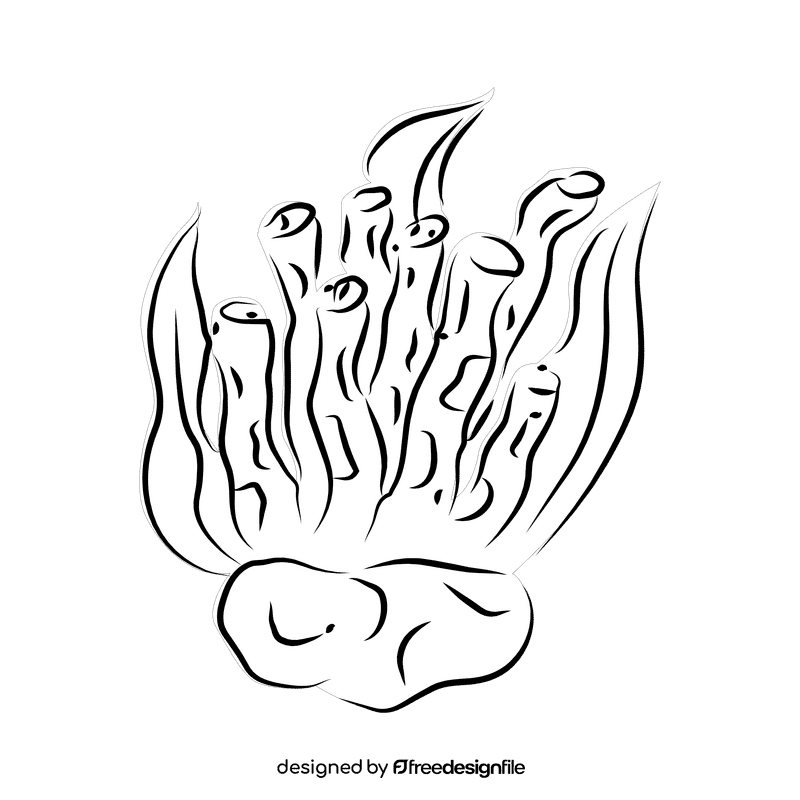 Coral reef Tube black and white clipart