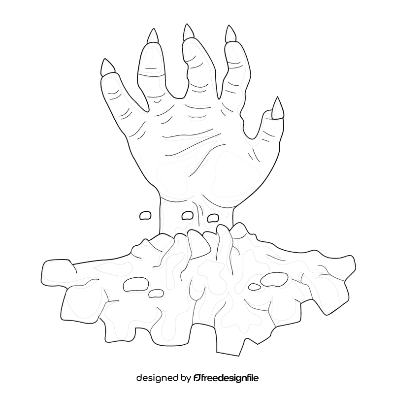 Creepy hand black and white clipart