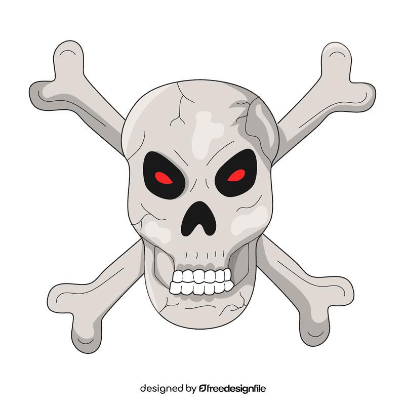 Creepy skull head clipart