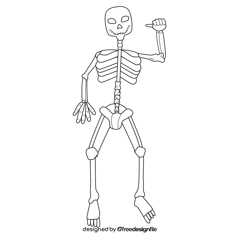 Creepy skull black and white clipart