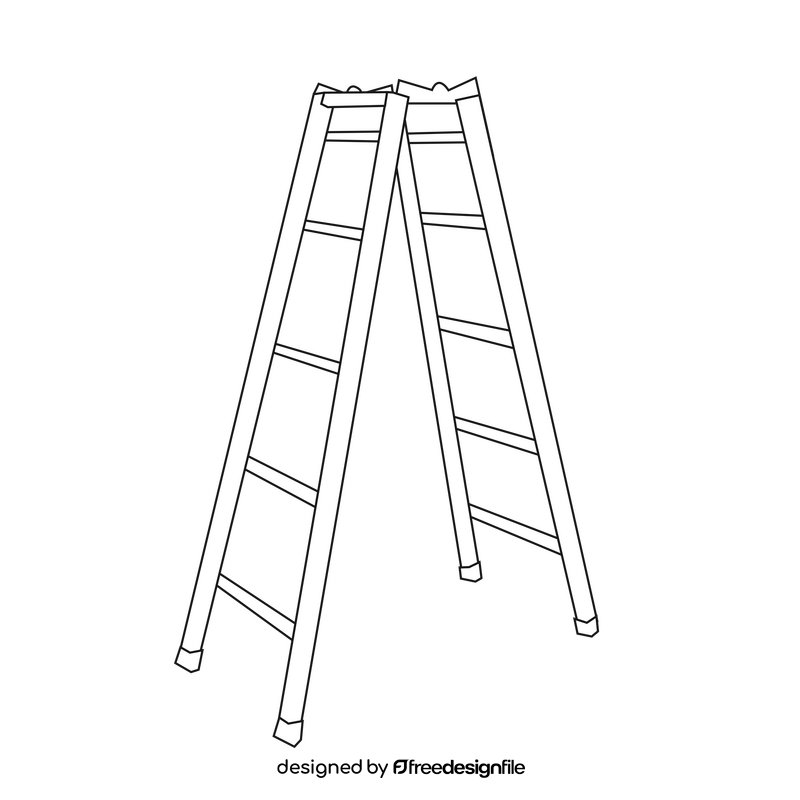 Stairs drawing black and white clipart