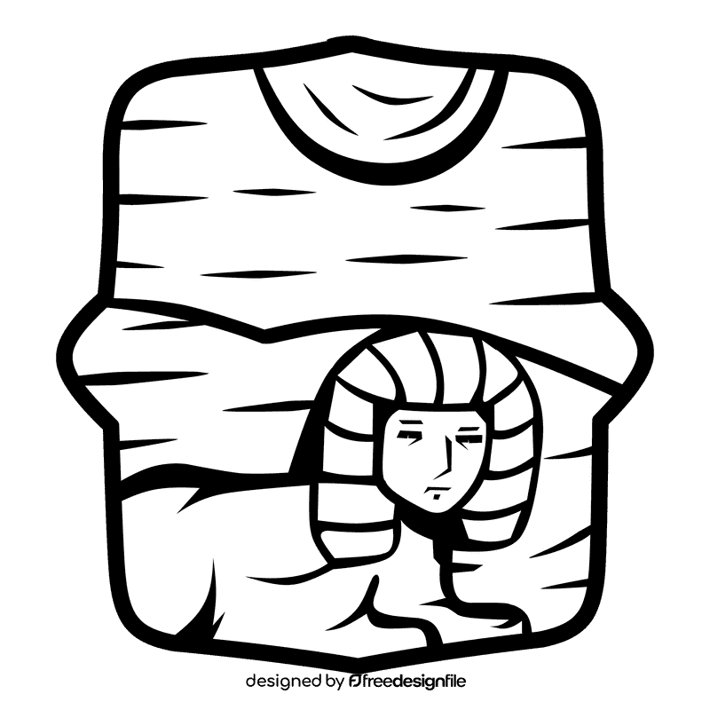 Desert sphinx black and white clipart
