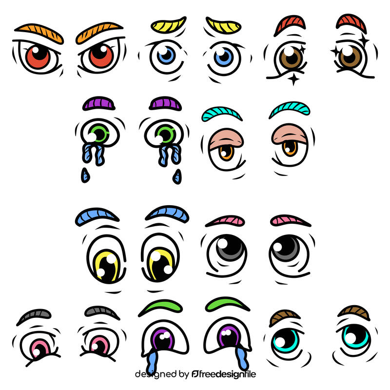 Eye Cartoon vector Set vector