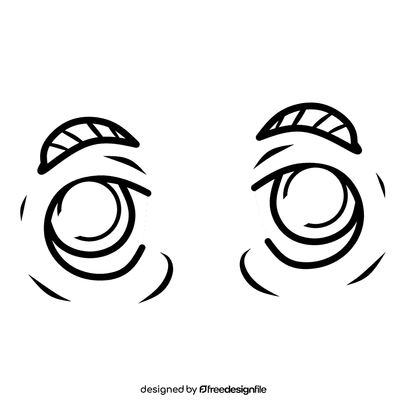 Eyes Cartoon Focus black and white clipart