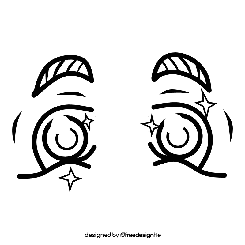 Eyes Cartoon Hype black and white clipart