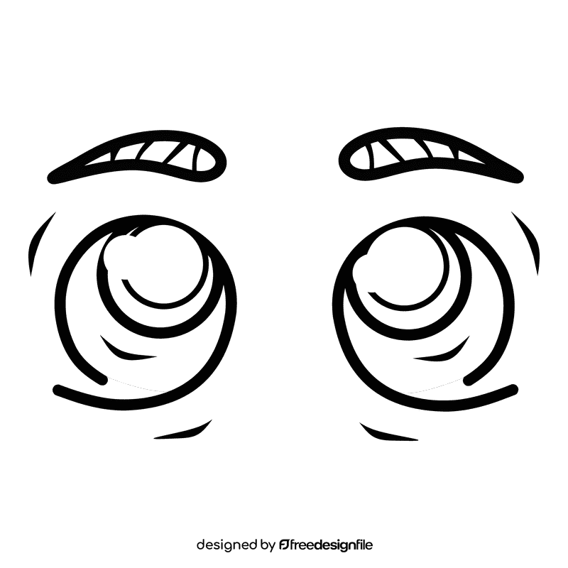 Eyes Cartoon Look Up black and white clipart