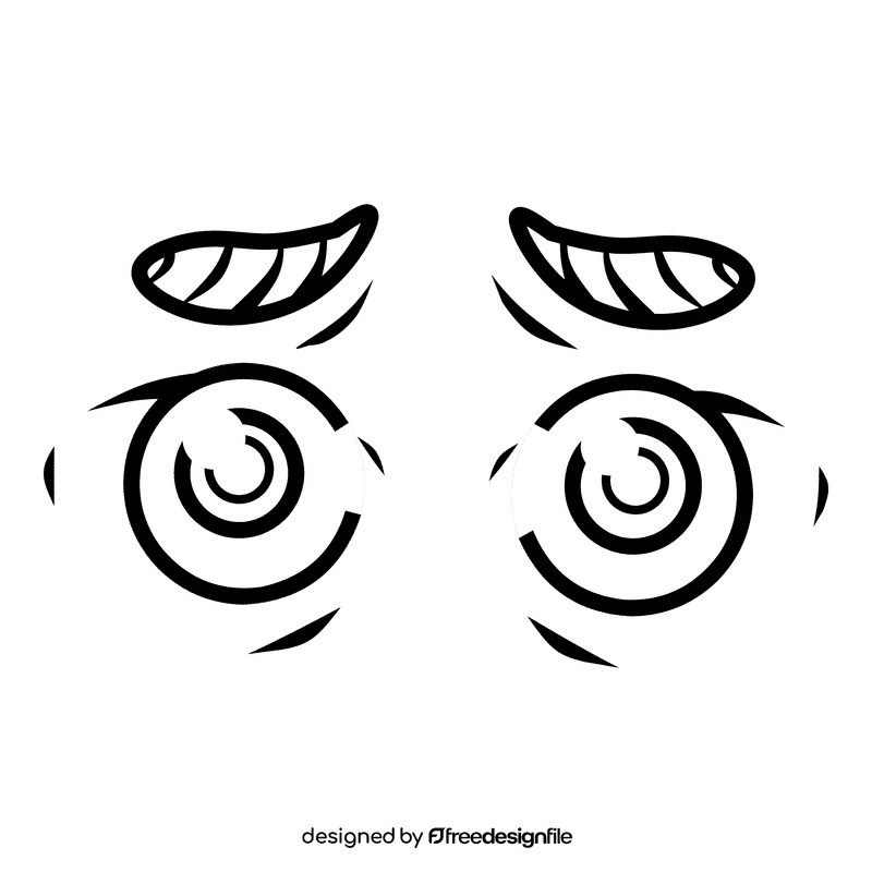 Eyes Cartoon Panic black and white clipart