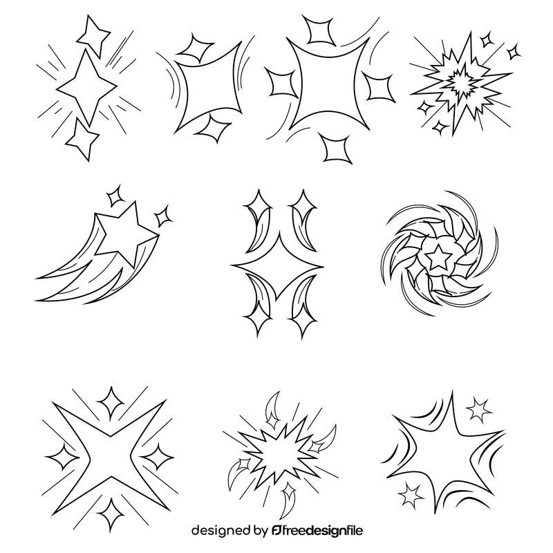 Glitter set black and white vector