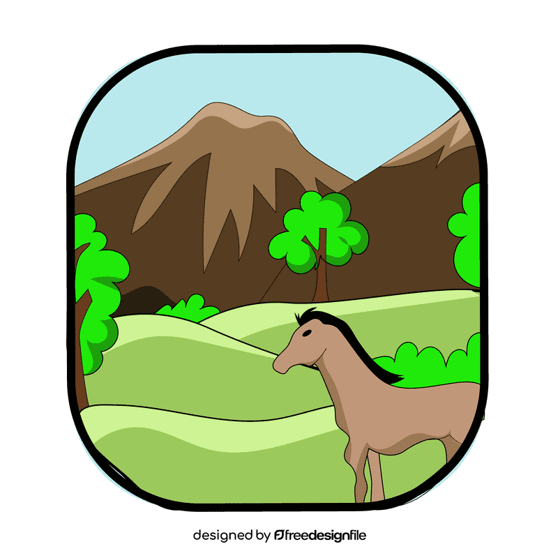Grassland horse clipart