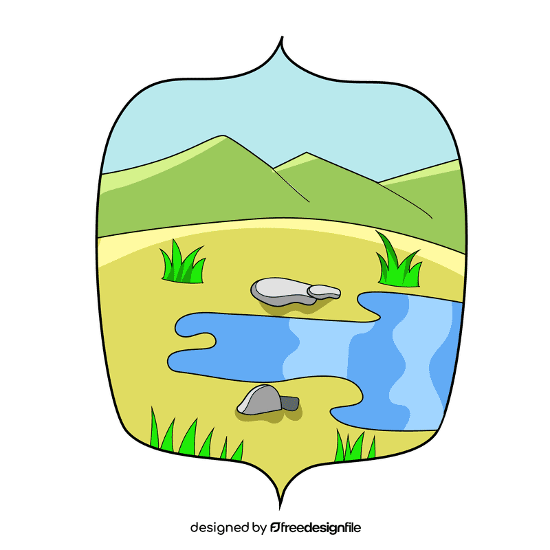 Grassland lake clipart