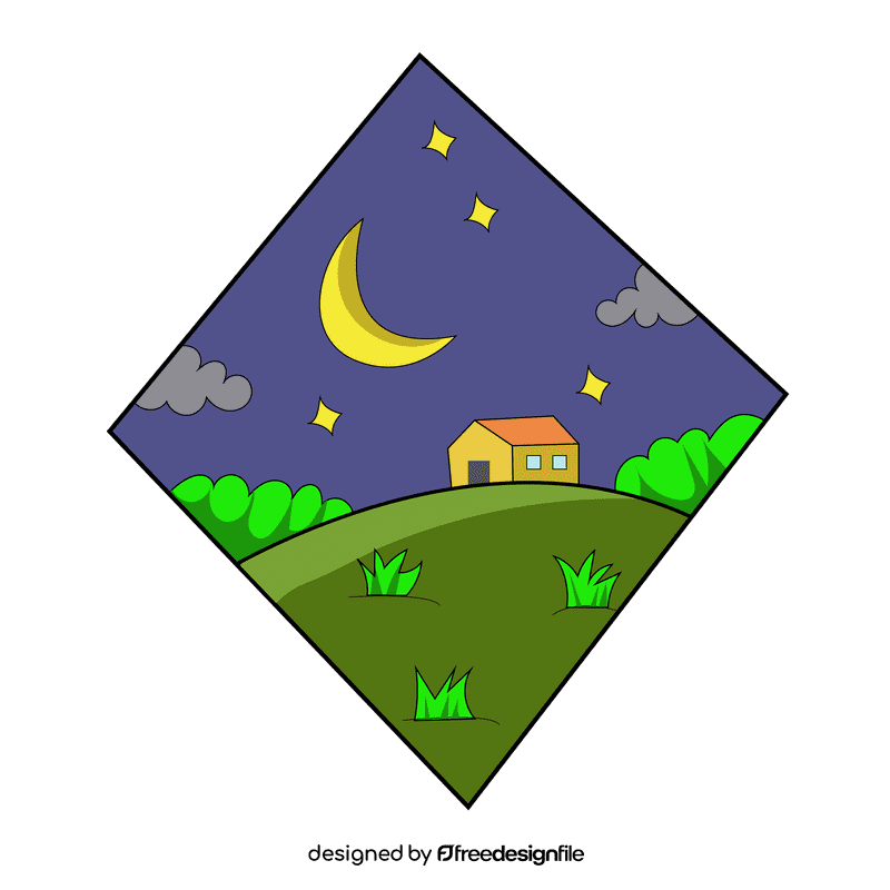 Grassland night clipart