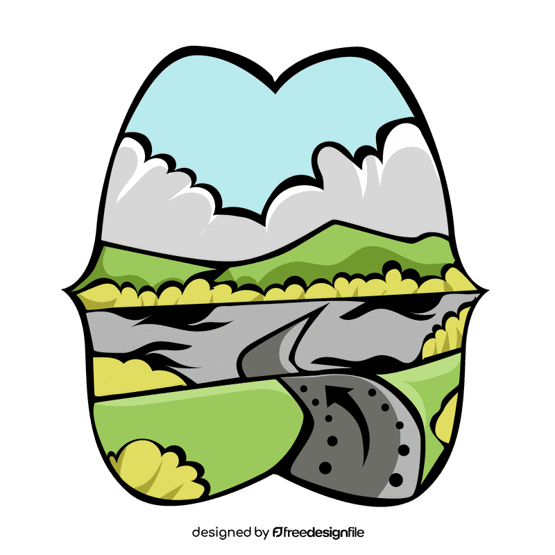 Grassland road clipart