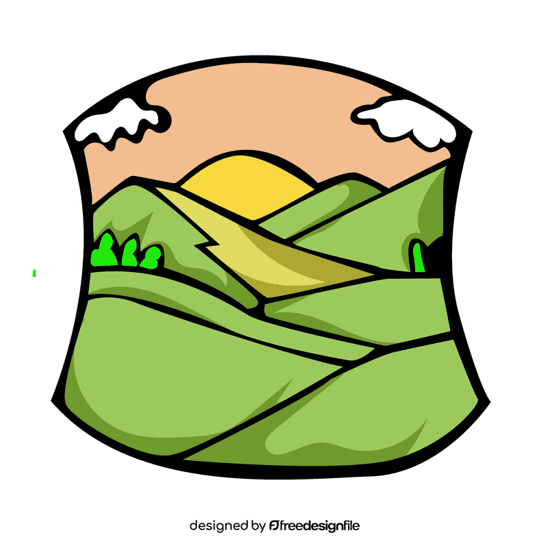 Grassland sunrise clipart